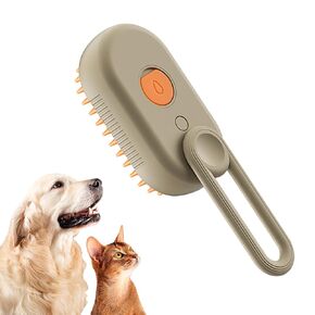 Steamy Pet Brush - Convenient Hair Removal, Easy Collection, Massage Function - Ideal Steam Brush for Cats! (White)