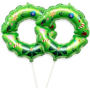 HOUSE OF PARTY Gingerbread balloon arch - 80 Pcs | Red, Green & Gold Candy Cane, Gingerbread Mylar Balloons for Gingerbread Christmas Decorations