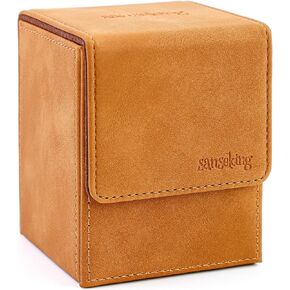 Magic Card Deck Box for MTG Single Deck Card Box fits 100+ TCG Sleeved Cards Soft Leather Card Box Top Loading Card Boxes Magic Gift for MTG TCG CCG (Vertical,Purple)
