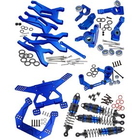 Upgrades Part for 1/10 Slash 2WD,Alloy Big Bore RC Shocks Absorber,Suspension Arm,Caster Block,Steering Blocks,Rear Stub Axle Carriers,Steering Bellcranks,Shocks Tower,Red