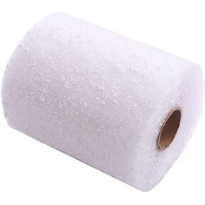 1 Roll Snow Dots Flower Wrapping Mesh Paper Dotes Mesh Florist Bouquet Packaging Wedding Birthday Decoration for Fresh Flowers (White, 16 Yards)