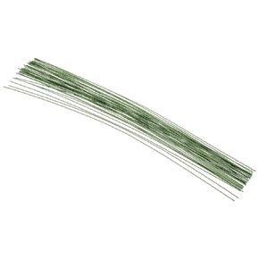 PATIKIL 22 Gauge 14" Floral Stem Wire, 50 Pcs Paper Wrapped Iron Artificial Flower Stem Accessories for DIY Bouquet Stem and Craft Decoration, White