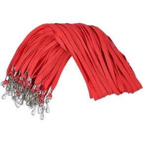 50-Pack Black Lanyards for ID Badges with Swivel J-Hooks - Neck Lanyard bulk for Keys, Name Tag, Cruise Ship Cards, Card Holders, Whistles-Ideal for Offices, Teachers, Kids