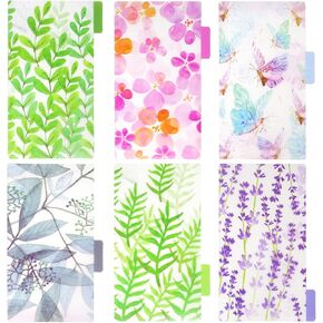 Honbay 2 Sets of 6 Holes A6 Binder Index Dividers,PVC Insertable Index Page,Translucent Binder Tab Cards for Filofax Notebook, Travel Diary, Planner