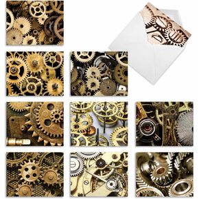 The Best Card Company 10 Assorted Thank You Notecards Bulk Box Set 4 x 5.12 Inch with Envelopes (10 Designs, 1 Each) SPOOL ME ONCE: 10 Assorted Thank You Note Cards w/Matching Envelopes. M2094