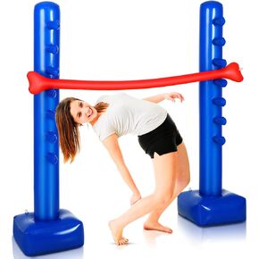 Jenaai نفخ لعبة ليمبو للصيف الأزرق لعبة ليمبو لديكور حفلة هاواي السفر حمام السباحة الشاطئ حفلة نزهة داخلي في الهواء الطلق الإجازات ألعاب الحفلات للأطفال البالغين in Kuwait