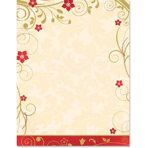 Paperdirect Winter Scroll Snowflake Foil Christmas Holiday Theme Stationery, Border Paper, Letterhead 8.5 x 11, 25 sheets, Elegant Premium Writing Paper, Decorative Printer Paper