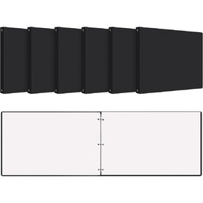 6 Pieces 11" x 17" 3 Ring Black Binder Round Ring Binders, 11 x 17 Binder 3 Ring, Binder Folder 3 Ring Folder for Pressboard Presentation, Reports, Proposals, Documents (0.5 Inch)