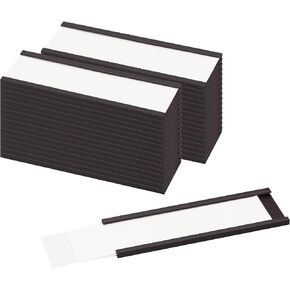 LLPT Magnetic Label Holder 3" x 1" 26 Packs C Channel 300g White Paper Cards Protective Film Strong Removable for Shelf White Board Toolbox Metal Wall Cabinet Drawer(MH31026)
