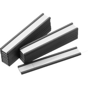 MECCANIXITY Label Holders 2" x 0.5" C Channel Rubber Magnetic for Metal Shelves Organize, Office File Cabinets Pack of 100