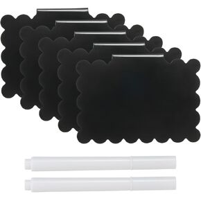 PATIKIL 95x64mm Plastic Chalkboard Labels, 20 Pack Clip-in Basket Label Holders with 2Pcs White Chalk Removable Storage Bin Labels Closet Basket Holder for Storage Bins, Black