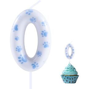 Dog Paw Themed 1st Birthday Candle, Dog Paw Number 1 Cake Candle Birthday Cake Topper for Dog Themed 1st Birthday Party Decoration