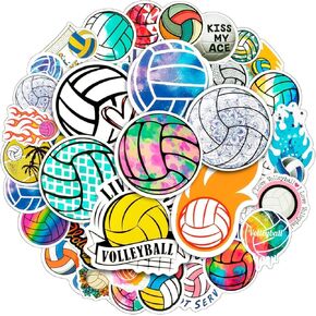 150PCS Volleyball Stickers for Water Bottles Waterproof, Large Vinyl Volleyball Sport Stickers Pack, Volleyball Gifts for Teen Girls Team Players Coach
