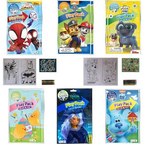 (12 عبوة) مجموعة ألعاب Grab & Go، كتب تلوين للأطفال مع أقلام تلوين للحفلات، مجموعة كبيرة للأولاد والبنات، شخصيات كرتونية للأميرة الخارقة، كتب أنشطة مجمعة للأطفال، حزمة عبوات تلوين
