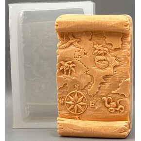 Treasure MAP Silicone Mold for SOAP Making SOAP Plaster Wax Resin Clay Pirate