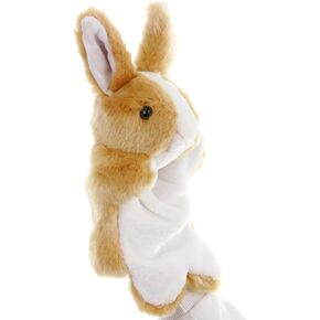 Plush Rabbit Hand Puppet Interactive Animal Toys for Role Play Storytelling Preschool Teaching Gifts for Kids Boys Girls (Brown)