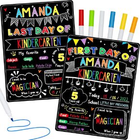 First Day of School Board First and Last Day of School Chalkboard Photo Prop Back to School Sign for Kids 15" x 11"