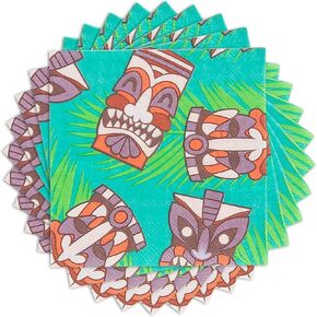 Fun Express Tiki Party Beverage Napkin - Party Supplies - 16 Pieces