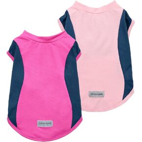 Fitwarm 2 Pack UPF 50+ UV Sun Protection Dog Shirt, Quick Dry Summer Dog Clothes for Small Dogs Boy Girl, Reflective Label, Lightweight Breathable Cooling Vest, Pet Cat Outfit, Orange, Blue, Large