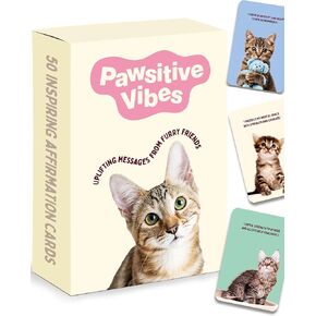 50 Positive Affirmation Cards for Cat Lovers - Emotional Support Gifts for Cat Moms with Daily Stress Relief Messages to Reduce Anxiety | Calming Mindfulness Cat Gifts for Women | Cat Gift for Adults
