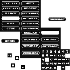 Flutesan Months of the Year Die-Cut Magnets with Chalkboard Days of the Week Die-Cut and Magnetic Calendar Dates Indicators for Classroom School Office Supplies