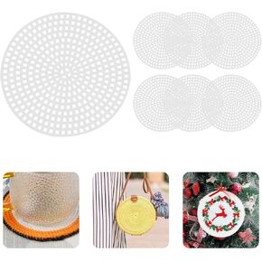 20 Pcs Round Plastic Canvas Mesh Sheets, Round Shape Needlepoint Canvas White Clear Plastic Blank Canvas Plastic DIY Mesh Mat for Needlework Embroidery Yarn Crafting Knit Crochet Project (3 Inch)