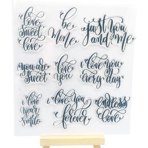 NZJ Happy Valentine's Day Sweet Love Kiss Clear Stamps for Card Making Decoration and DIY Scrapbooking (Happy Wedding Day) (Sweet Love)