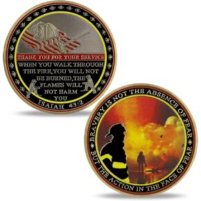 Firefighters Challenge Coin God Bless Fireman's Coin Gift
