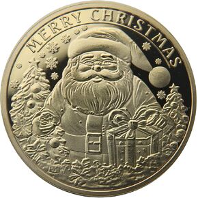 Christmas Celebration Commemorative Coin Metal Solid Color Gold Coin Gift 40mm
