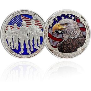CHURYUML Military Veterans Challenge Coins Thank You for Your Service Coin Military Gifts for Men Women Navy Army Commemorative Coin Veterans Day Gift