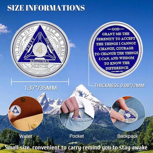 CHURYUML عملة رصانة شهر واحد، شريحة رصانة شهر واحد، 30 يومًا عملات AA وميداليات، هدايا رصانة للرجال والنساء، رمز رصين لمدمني الكحول، هدية استرداد الإدمان المجهولة in Kuwait