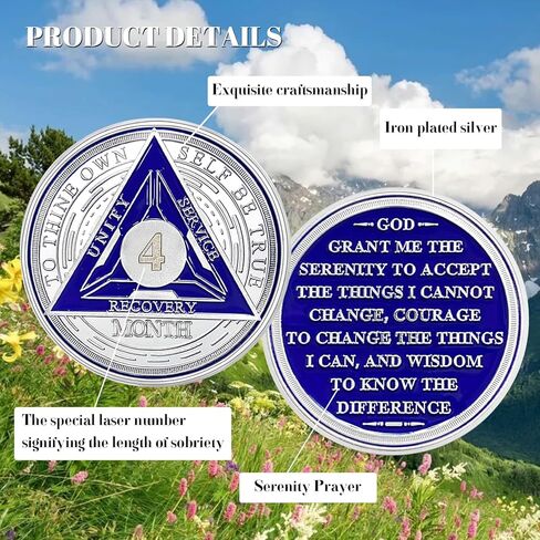 CHURYUML عملة رصانة شهر واحد، شريحة رصانة شهر واحد، 30 يومًا عملات AA وميداليات، هدايا رصانة للرجال والنساء، رمز رصين لمدمني الكحول، هدية استرداد الإدمان المجهولة in Kuwait