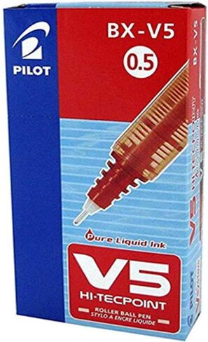 Pilot V5 Liquid Ink Rollerball 0.5 mm Tip - Black, Box of 12 in Saudi Arabia
