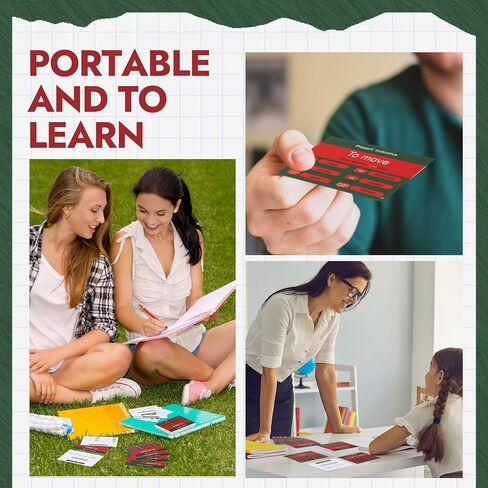 200 Pcs French Flashcards French Verb Conjugation Present Tense Flash Cards English for Adults Kids Study in Saudi Arabia