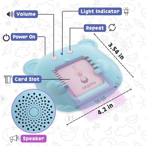 ZeenKind Chinese & English Talking Flash Cards with 510 Sight Words for Toddlers 2 3 4 5 6 Years Old, Learn Chinese for Kids, Audible Pocket Speech Early Learning Bilingual Flashcard Toys, 255 Cards in Saudi Arabia