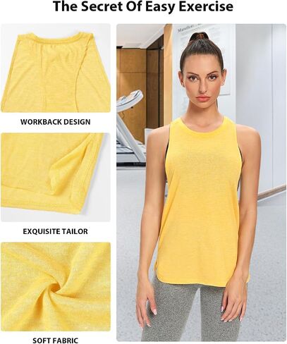 Ullnoy Workout Tank Tops for Women Running Muscle Tanks Sleeveless Loose Fit Gym Yoga Sport Shirts 3-5 Pack in Kuwait