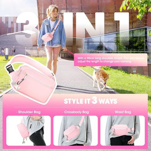Dog Treat Pouch & Dog Walking Bag,Removable Treat Pouches for Pet Training,Stylish Puppy Walking Fanny Pack with Used Waste Bag Holder,Black in Saudi Arabia