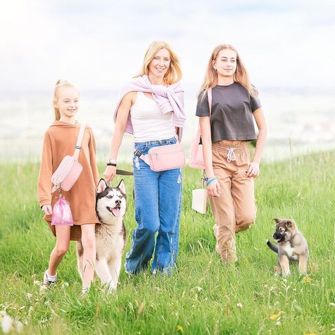Dog Treat Pouch & Dog Walking Bag,Removable Treat Pouches for Pet Training,Stylish Puppy Walking Fanny Pack with Used Waste Bag Holder,Black in Saudi Arabia