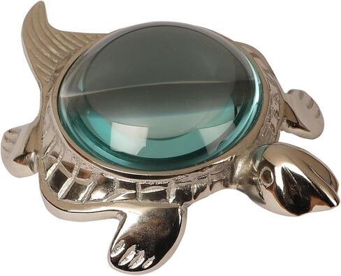 Decorative Turtle Magnifier Paperweight – 10X Zoom Antique Silver, Ideal for Reading, Vintage Desk Accessory, Perfect Office & Home Décor Piece (Silver) in Saudi Arabia