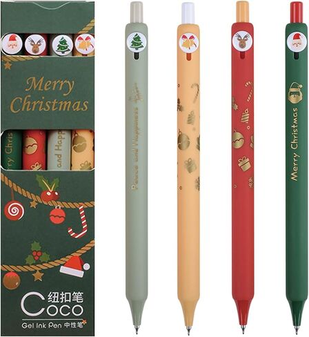 4 Pcs Gel Ink Pens Coffee Retractable Pens Cute Coffee Pen 0.5mm Ballpoint Pen Office School Supplies for Women Girls Boy Men (Coffee) in Saudi Arabia