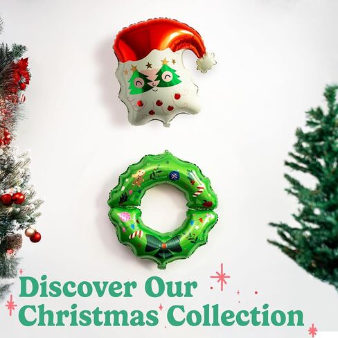 HOUSE OF PARTY Gingerbread balloon arch - 80 Pcs | Red, Green & Gold Candy Cane, Gingerbread Mylar Balloons for Gingerbread Christmas Decorations in Kuwait