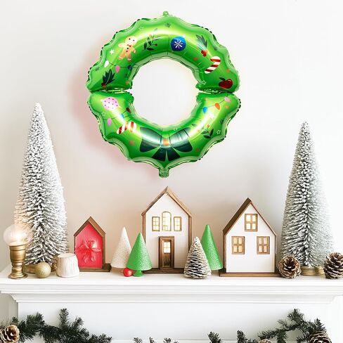HOUSE OF PARTY Gingerbread balloon arch - 80 Pcs | Red, Green & Gold Candy Cane, Gingerbread Mylar Balloons for Gingerbread Christmas Decorations in Kuwait