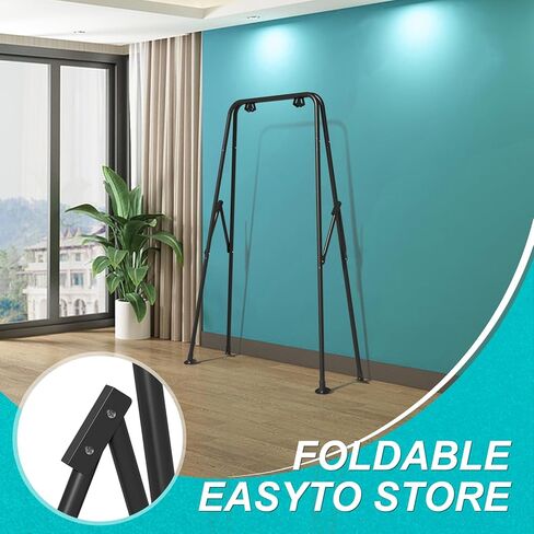 Foldable Children's Swing Stand, Heavy-Duty Metal Swing Frame for Kids - Suitable for Indoor and Outdoor Use in Kuwait