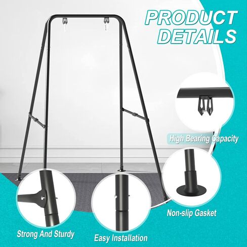Foldable Children's Swing Stand, Heavy-Duty Metal Swing Frame for Kids - Suitable for Indoor and Outdoor Use in Kuwait