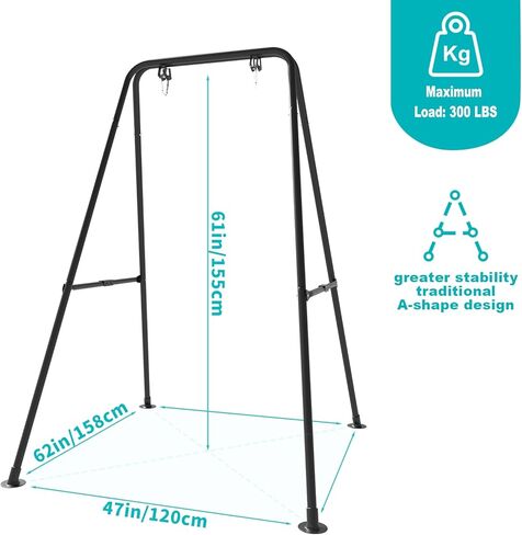 Foldable Children's Swing Stand, Heavy-Duty Metal Swing Frame for Kids - Suitable for Indoor and Outdoor Use in Kuwait
