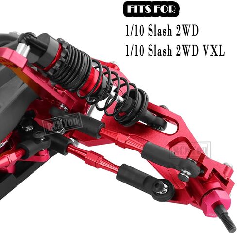 Upgrades Part for 1/10 Slash 2WD,Alloy Big Bore RC Shocks Absorber,Suspension Arm,Caster Block,Steering Blocks,Rear Stub Axle Carriers,Steering Bellcranks,Shocks Tower,Red in Saudi Arabia
