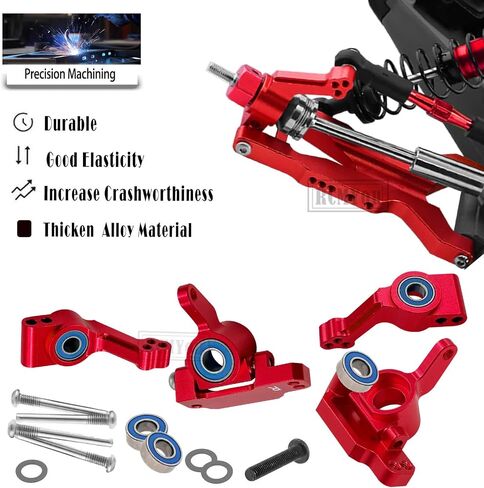Upgrades Part for 1/10 Slash 2WD,Alloy Big Bore RC Shocks Absorber,Suspension Arm,Caster Block,Steering Blocks,Rear Stub Axle Carriers,Steering Bellcranks,Shocks Tower,Red in Saudi Arabia