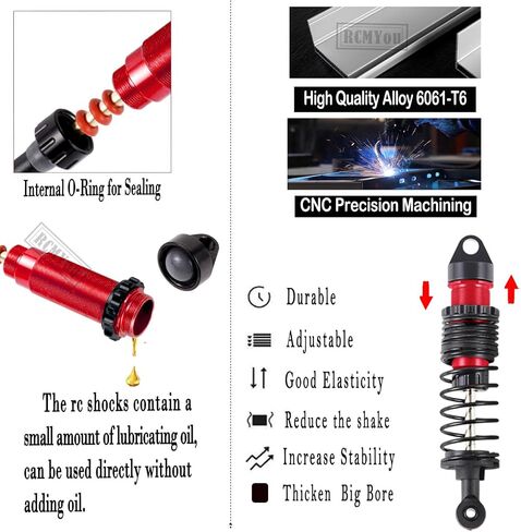 Upgrades Part for 1/10 Slash 2WD,Alloy Big Bore RC Shocks Absorber,Suspension Arm,Caster Block,Steering Blocks,Rear Stub Axle Carriers,Steering Bellcranks,Shocks Tower,Red in Saudi Arabia