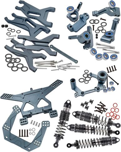 Upgrades Part for 1/10 Slash 2WD,Alloy Big Bore RC Shocks Absorber,Suspension Arm,Caster Block,Steering Blocks,Rear Stub Axle Carriers,Steering Bellcranks,Shocks Tower,Red in Saudi Arabia