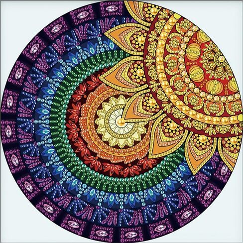 مجموعة طلاء فني ماسي من MVVMTOP، DIY Mandala 5D بشكل خاص من الكريستال الماسي الجزئي الماسي، لوحة فنية لصناعة الفسيفساء، مناسبة لتزيين جدران المنزل كهدية للعطلات in Kuwait